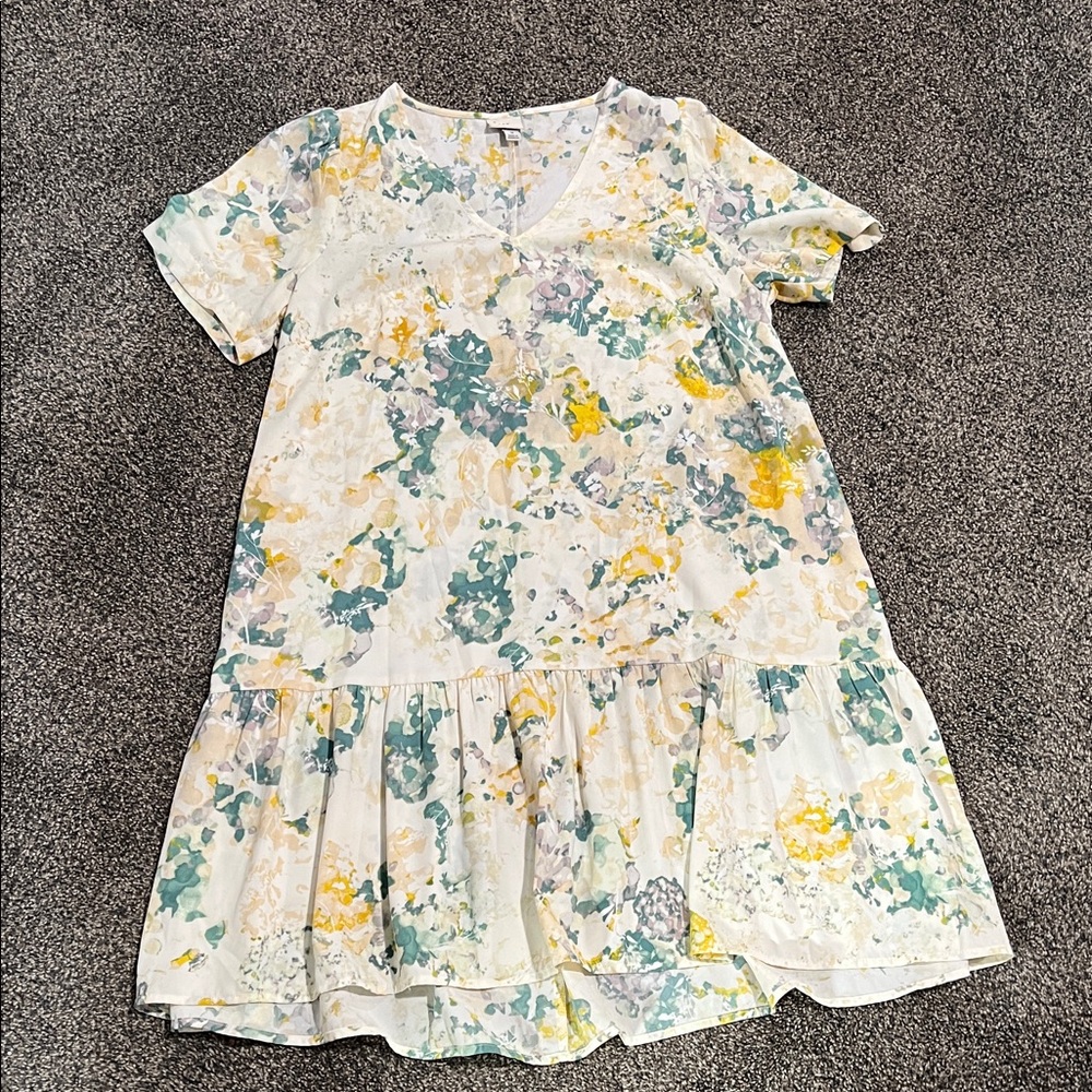 a new day Floral Dress with Yellow and Green Accents